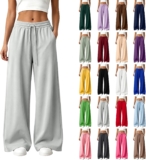 Joggers for Women Uk Wide Leg High Waisted Fleece Lined Sweatpants Womens