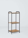 John Lewis Bamboo and Metal Bathroom Shelf Unit, Black/Natural