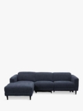John Lewis Glide LHF Chaise End Recliner Sofa, Navy Chenille