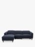 John Lewis Glide LHF Chaise End Recliner Sofa, Navy Chenille