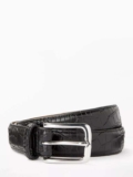 John Lewis Snake Skin Leather Belt, Black Sizes S-XL