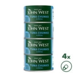 John West Tuna Chunks in Brine 4x125g (102g Drained)