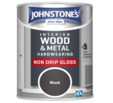 Johnstones – Interior Wood & Metal Hardwearing – Black – High Sheen – Non Drip – Gloss Finish