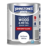 Johnstones – Quick Dry & Non Drip Gloss Paint for Wood & Metal – Brilliant White (Prime Exclusive)