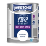 Johnstones – Wood & Metal Paint – Satin Finish – Brilliant White – 750ml – Water Based – Non Drip & Quick Drying – Radiator Paint