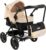 Joie Junior Stone Classic Pram & Parasol Includes Matching Changing Bag & Adjustable Hood Under Seat Storage Kids Toy Travel System Pushchair Buggy Pushchair & Pram Toys for Kids Aged 3