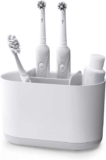 Joseph Joseph Duo Detachable Toothbrush Holder, Compatile with Manual and Electric Toothbrushes, Bathroom Organiser, White, Large