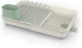Joseph Joseph Extend Expandable Dish Drainer Rack with Removable Cutlery Holder Swivel Draining Spout – Stone/Sage Green