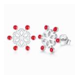 Josfeva 925 Sterling Silver Snowflake Stud Earrings