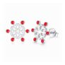 Josfeva 925 Sterling Silver Snowflake Stud Earrings