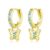 Josfeva Drop Earrings, Gold, Butterfly Charm, White Zirconia