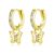 Josfeva Gold Drop Earrings, Sterling Silver Dangle with Butterfly Charm
