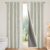 Joydeco Blackout Thermal Lined Curtains 52×63 Inch Drop 2 Panels with Back Tabs & Rod Pocket, 100% Light Blocking Linen Texture Fabric Curtain Drapes for Living Room Bedroom