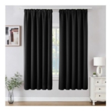 Joydeco Pencil Pleat Blackout Curtains 46×72 In, 2 Panels