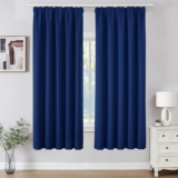 Joydeco Pencil Pleat Blackout Curtains W46 x L72 Inch 2 Panels for Ceiling Track Rail, Pair of Bedroom Window Curtains 183cm Length with Rod Pocket for Room Darkening, Royal Blue (No Hooks)