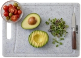 Judge Kitchen Plastic Chopping Board with Handle, Non-Slip Dishwasher Safe Cutting Board, Granite Effect, Juice Groove, BPA-Free, 24 x 16cm