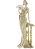Juliana Broadway Belles Gold Glitter Figurine Sculpture Holding Fan Octavia