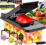Julienner Mandolin Vegetable Chopper Multi-Slicer Onion Chopper Food Chopper Dicer for Slicing Fruit Vegetables – Black