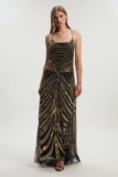 KAREN MILLEN Premium Mirrored Crystal Embellished Woven Prom Dress, Sizes 6 – 12 – w/Code