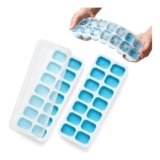 KEPLIN 2-Pack Silicone Ice Cube Trays with Non-Spill Lids