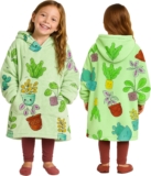 KEPLIN Oversized Blanket Hoodie Ultra Soft Fleece & Sherpa Lined Wearable Hoodie Blanket with Large Pocket and Elasticated Cuffs One Size Fits Most for Lounging, Travel, Camping & Home Comfort