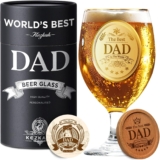 KEZKALS Dad Gifts Beer Glass, Personalized Beer Glass, Dad Gifts Christmas