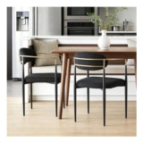 KHISCHMO 2-Piece Velvet Mid-Century Chairs, Curved Backrest, Gold Arms