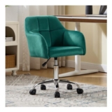 KHISCHMO Velvet Office Chair with Adjustable Height Swivel Green