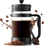 KICHLY 8 Cup Cafetiere French Press 1L, Heat Resistant Glass Coffee