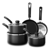 KICHLY 8-Piece Non-Stick Induction Cookware Set with Lids