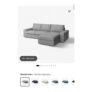 KIVIK 3-Seat Sofa with Chaise Longue, Tibbleby Beige/grey