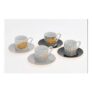 KNITZ Four Pack White Patterned Espresso Cups & Saucers 85ml