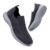 KONHILL Mens Slip-on Lightweight Casual Trainers Dark Grey