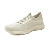 KONHILL Womens Slip-on Trainers, Breathable Lightweight Beige 2.5UK