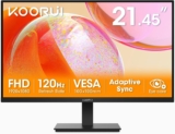 KOORUI 22 Inch 120Hz Monitor, FHD 1080P, VA, Adaptive Sync, Eye Care 1080P Pc Screen, 5ms, VESA 100x100mm, HDMI, VGA, Tilt Adjustment