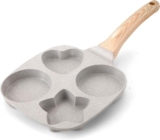 KOOSREEL Egg Frying Pan, Non-Stick Egg Pan 3 Pattern Pancake Pan Cake Pan Aluminium Breakfast Fried Egg Burger Pan for Induction Hob Stove Gas, Grey