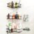 KOOSREEL Pack of 5 Shower Shelves No Drilling Corner, Shower Shelf for the Room, Shampoo Gel Holder, Shower Shelf with Hooks, Self-Adhesive Shower Shelf, Black