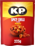 KP Nuts SPICY CHILLI Flavour Peanuts 225g Pack – Roasted until golden for the perfect KP taste and crunch. Source of protein and high in fibre.