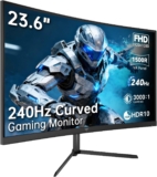 KTC 24 Inch Curved Gaming Monitor, FHD 240Hz, 1500R VA Curved Monitor, 3000:1 Contrast, Adaptive Sync, Low Blue Light, VESA Mount, 1080P PC Gaming Monitor