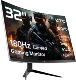 KTC 32 Inch Curved Monitor VA 1500R, 2K QHD 1440P180Hz Gaming Monitor, 1ms MPRT, Adaptive Sync, HDR10, 122% sRGB, VESA, HMDI 2.0 / DP 1.4 Compatible with Desktop, Laptop, PS5, Xbox and More