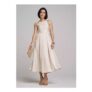 Kaleidoscope Champagne Pleat Detail Midi Dress