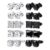 Kalvica 10 Pairs Stainless Steel Stud Earrings Cubic Zirconia 6mm