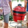 Kamado Joe Junior 13.5 Ceramic Charcoal BBQ Barbecue Grill Red With Cover With Code Sold By TotalSeven LTD