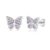Kamise 925 Sterling Silver Butterfly Stud Earrings, Purple CZ, 8mm