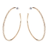 Karen Millen Crystal Sprinkle Large Hoop Earrings – Gold/Clear