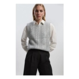 KarenMillen Foil Cable Knit Tank Top
