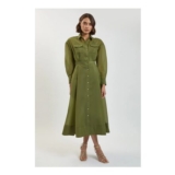 KarenMillen Trim Detail Organdie Midi Shirt Dress