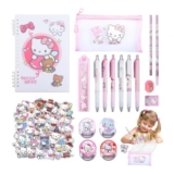Kawaii Cartoon Girls Stationery Set with Pencil Case