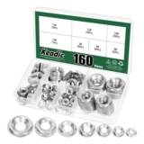 Keadic 160Pcs Silver 304 Stainless Countersunk Cup Washers, 7 Sizes