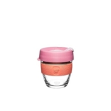 KeepCup Brew Reusable Coffee Cup, Tempered Glass, Splashproof Lid, Tangerine
